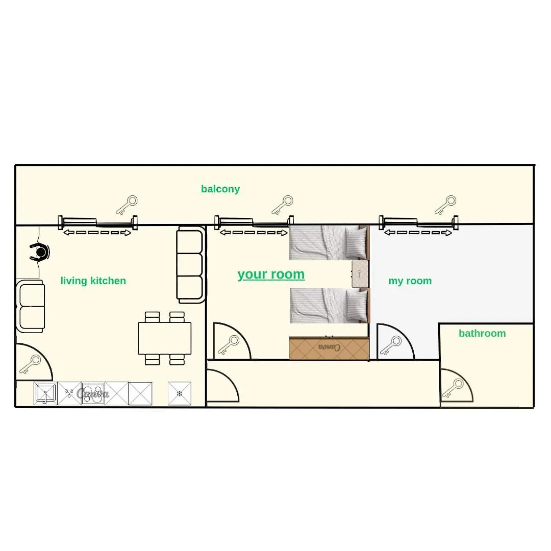 Apartment Sharing Apt- Private Room With 2 Beds Sarande Albania
